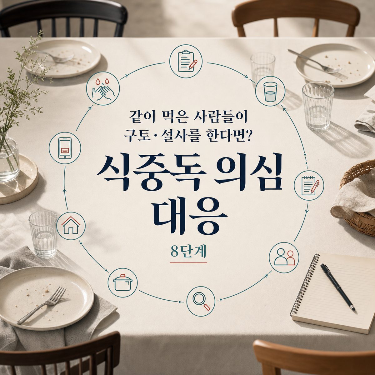 같이 먹은 사람들이 구토·설사를 한다면? 식중독 의심 대응 8단계