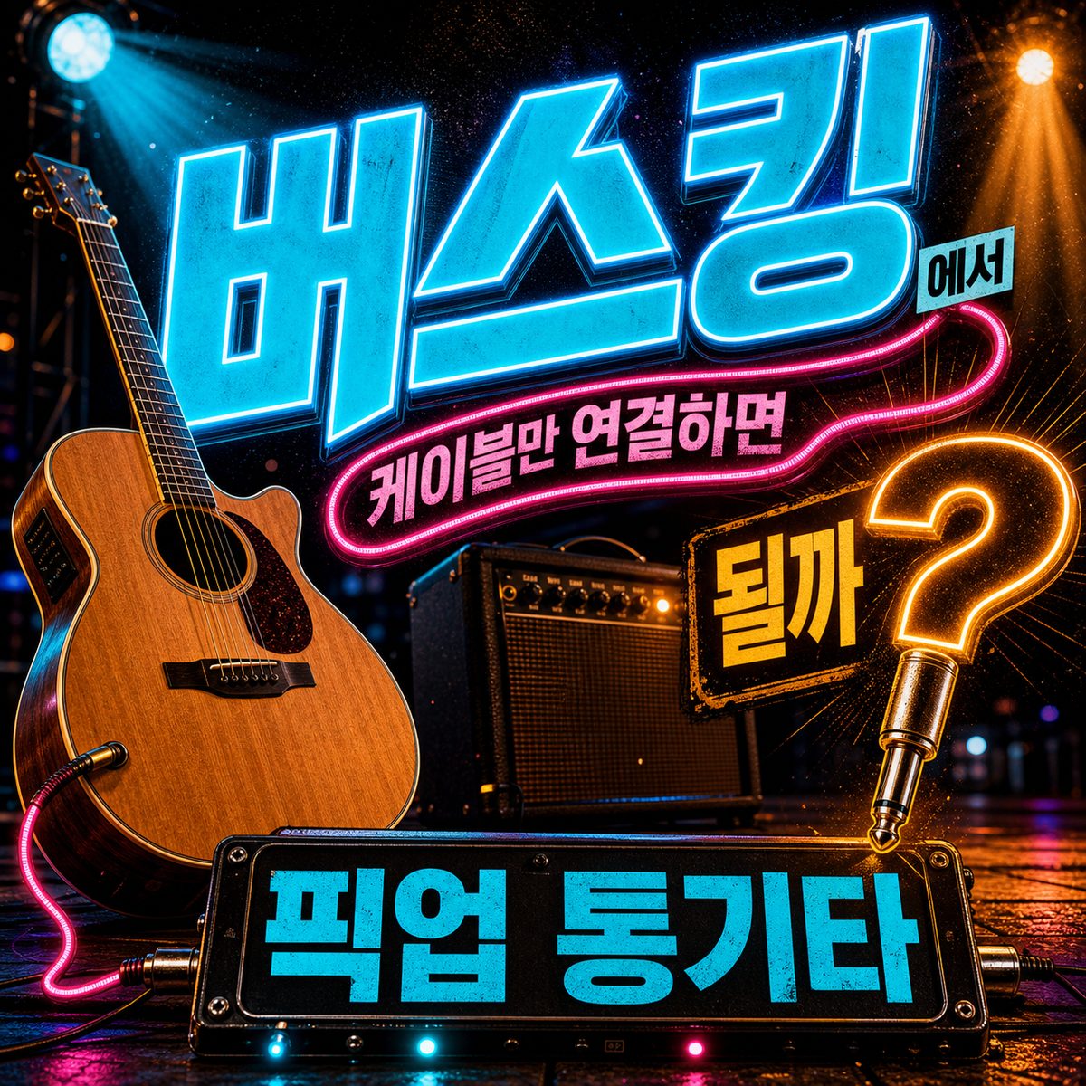 버스킹에서 케이블만 연결하면 될까? 픽업 통기타