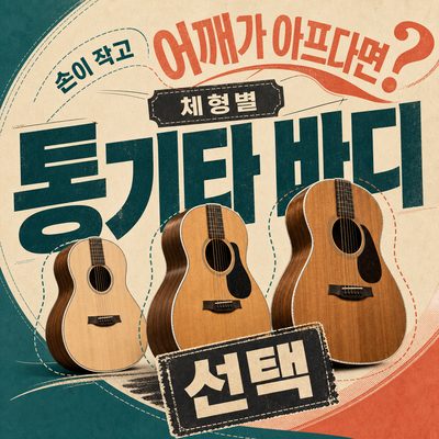 손이 작고 어깨가 아프다면? 체형별 통기타 바디 선택