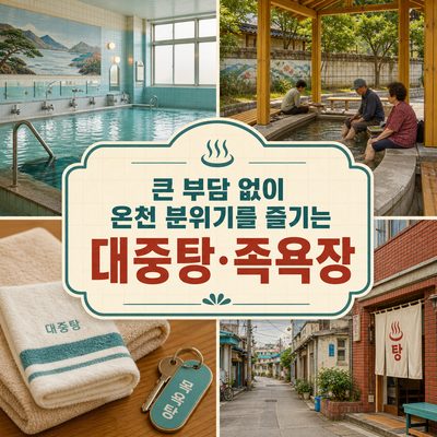 큰 부담 없이 온천 분위기를 즐기는 대중탕·족욕장