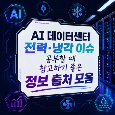AI 데이터센터 전력·냉각 이슈 공부할 때 참고하기 좋은 정보 출처 모음