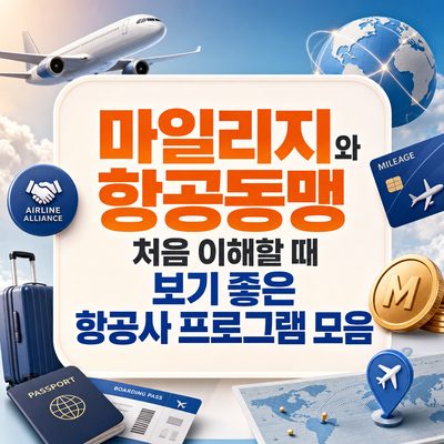 마일리지와 항공동맹 처음 이해할 때 보기 좋은 항공사 프로그램 모음