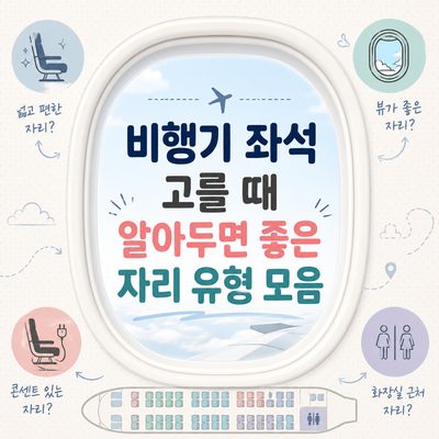 비행기 좌석 고를 때 알아두면 좋은 자리 유형 모음