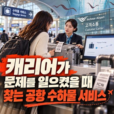 캐리어가 문제를 일으켰을 때 찾는 공항 수하물 서비스