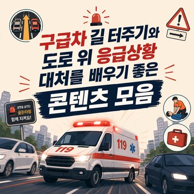 구급차 길 터주기와 도로 위 응급상황 대처를 배우기 좋은 콘텐츠 모음