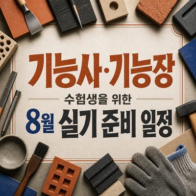 기능사·기능장 수험생을 위한 8월 실기 준비 일정