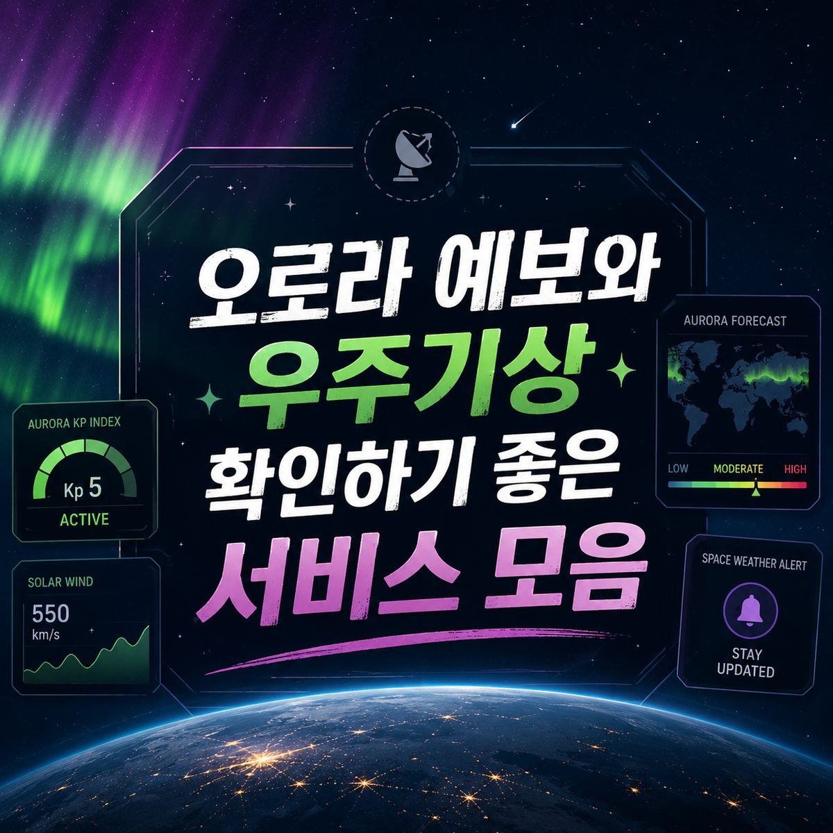 오로라 예보와 우주기상 확인하기 좋은 서비스 모음