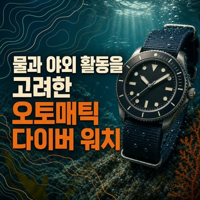 물과 야외 활동을 고려한 오토매틱 다이버 워치