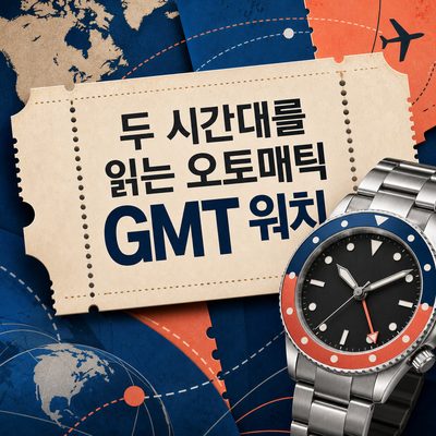 두 시간대를 읽는 오토매틱 GMT 워치