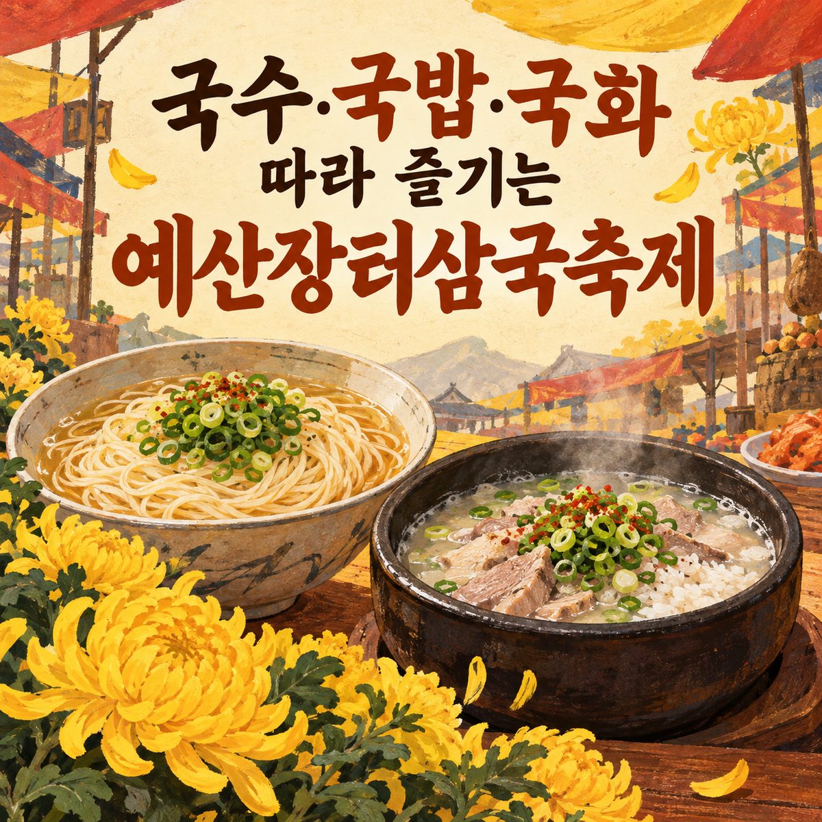 Noodles, Rice Soup, and Chrysanthemums at the Yesan Market Samguk Festival