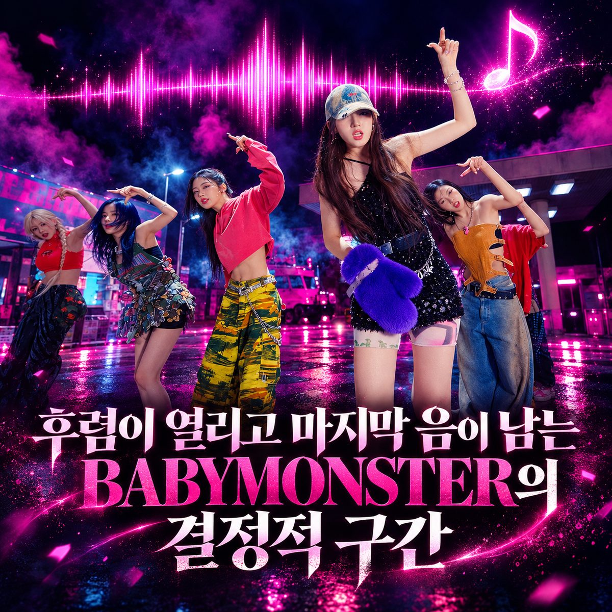 후렴이 열리고 마지막 음이 남는 BABYMONSTER의 결정적 구간