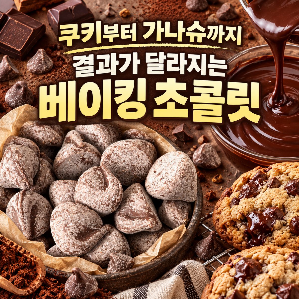 쿠키부터 가나슈까지 결과가 달라지는 베이킹 초콜릿