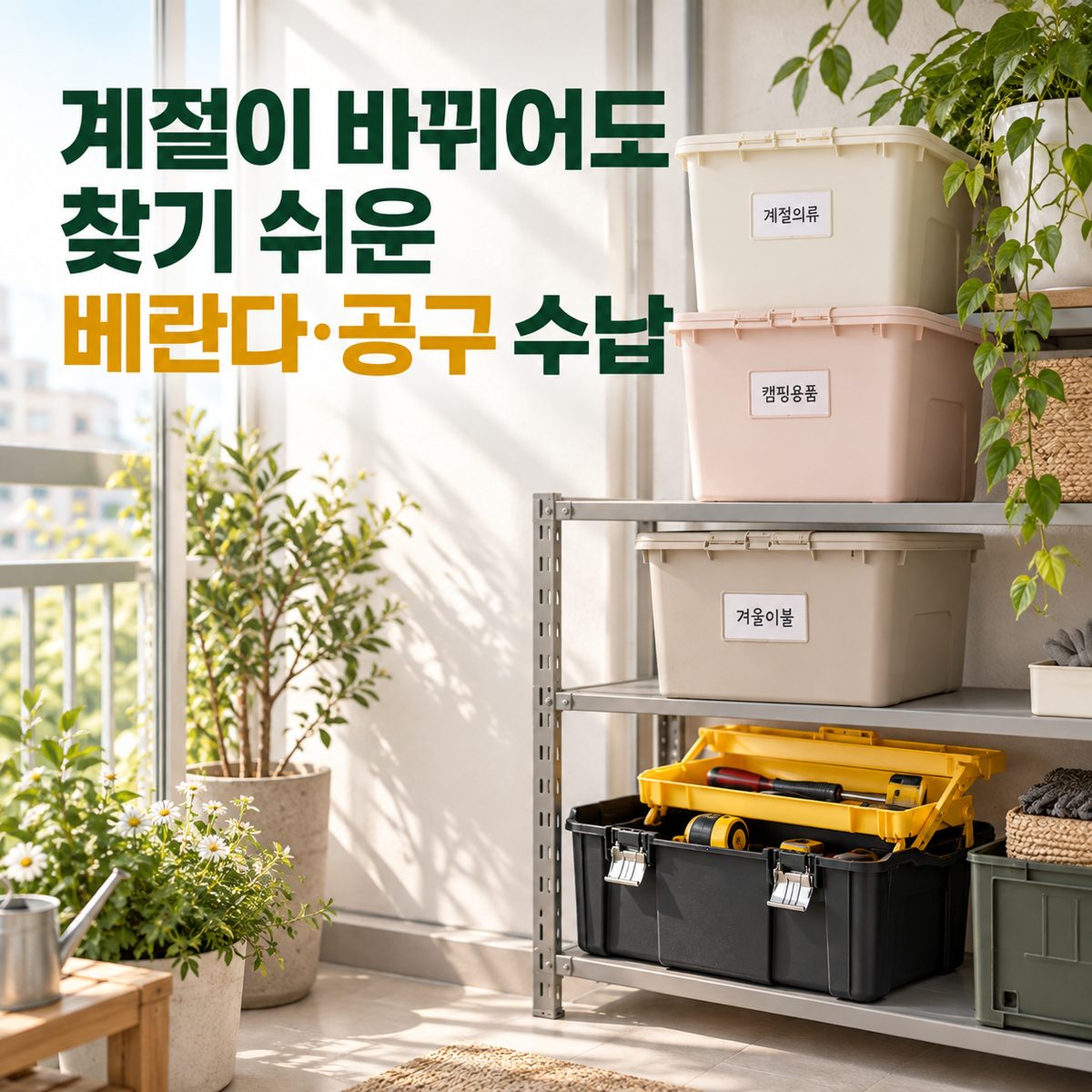 계절이 바뀌어도 찾기 쉬운 베란다·공구 수납