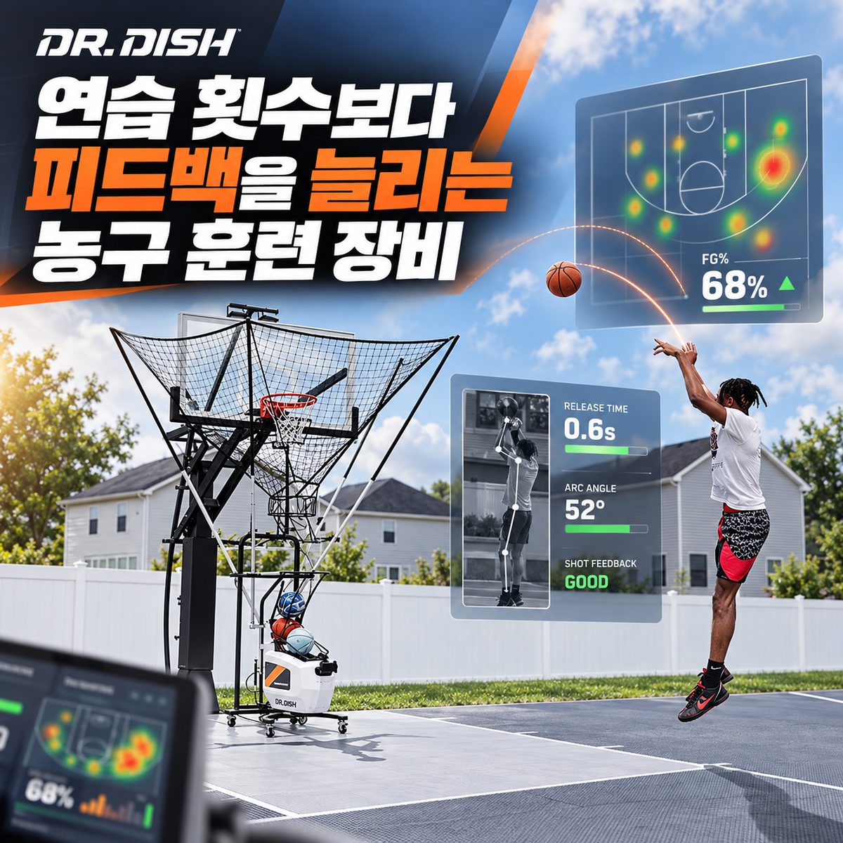 연습 횟수보다 피드백을 늘리는 농구 훈련 장비
