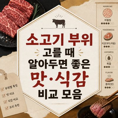 소고기 부위 고를 때 알아두면 좋은 맛·식감 비교 모음