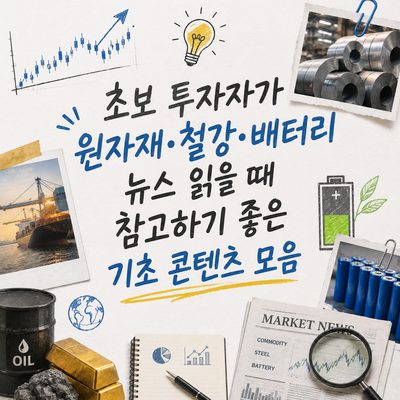 초보 투자자가 원자재·철강·배터리 뉴스 읽을 때 참고하기 좋은 기초 콘텐츠 모음