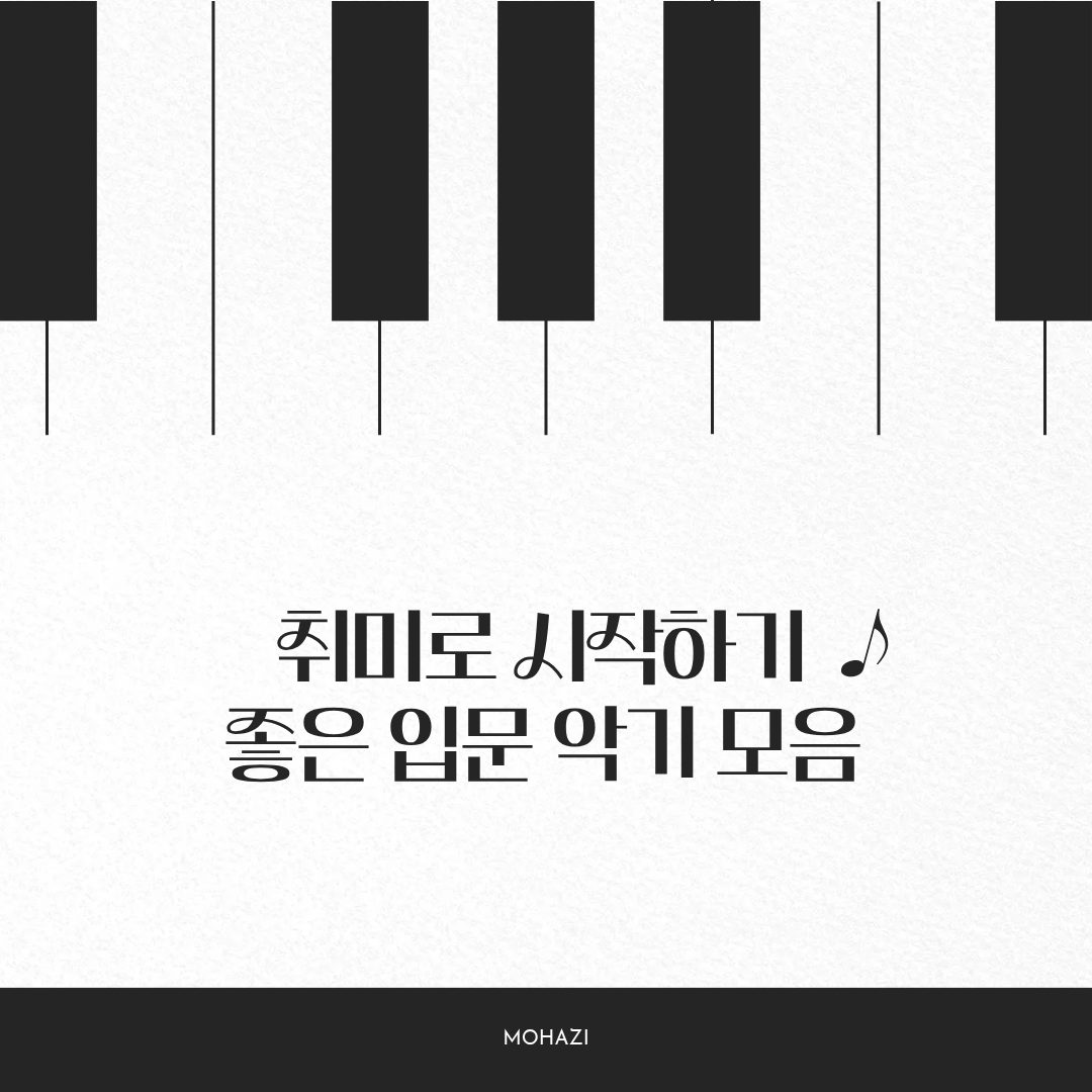 취미로 시작하기 좋은 입문 악기 모음