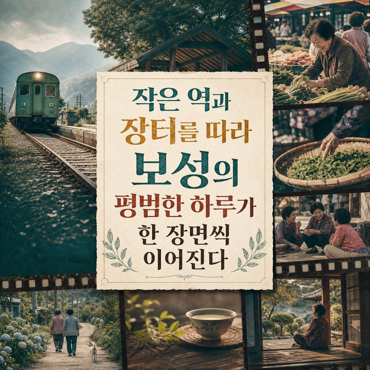 작은 역과 장터를 따라 보성의 평범한 하루가 한 장면씩 이어진다