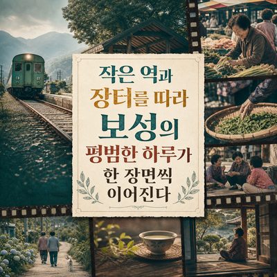 작은 역과 장터를 따라 보성의 평범한 하루가 한 장면씩 이어진다