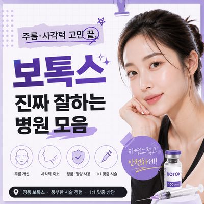 주름·사각턱 고민 끝, 보톡스 진짜 잘하는 병원 모음
