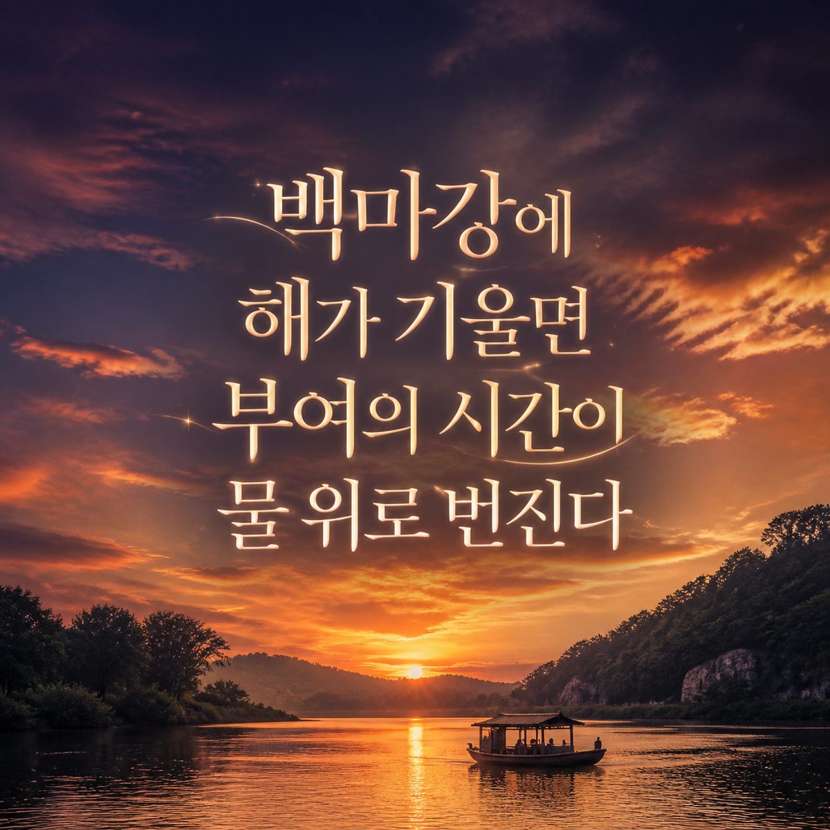 백마강에 해가 기울면 부여의 시간이 물 위로 번진다