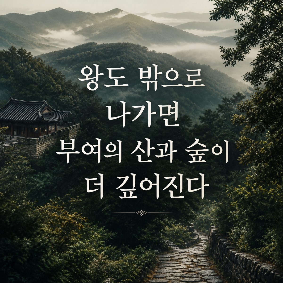 왕도 밖으로 나가면 부여의 산과 숲이 더 깊어진다