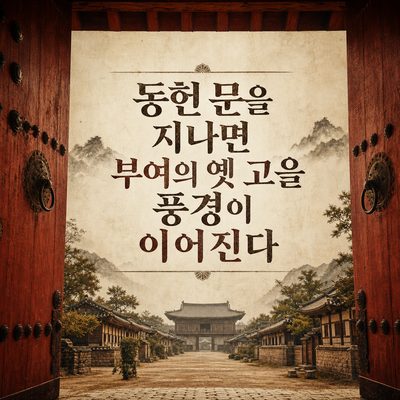 동헌 문을 지나면 부여의 옛 고을 풍경이 이어진다
