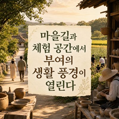 마을길과 체험 공간에서 부여의 생활 풍경이 열린다