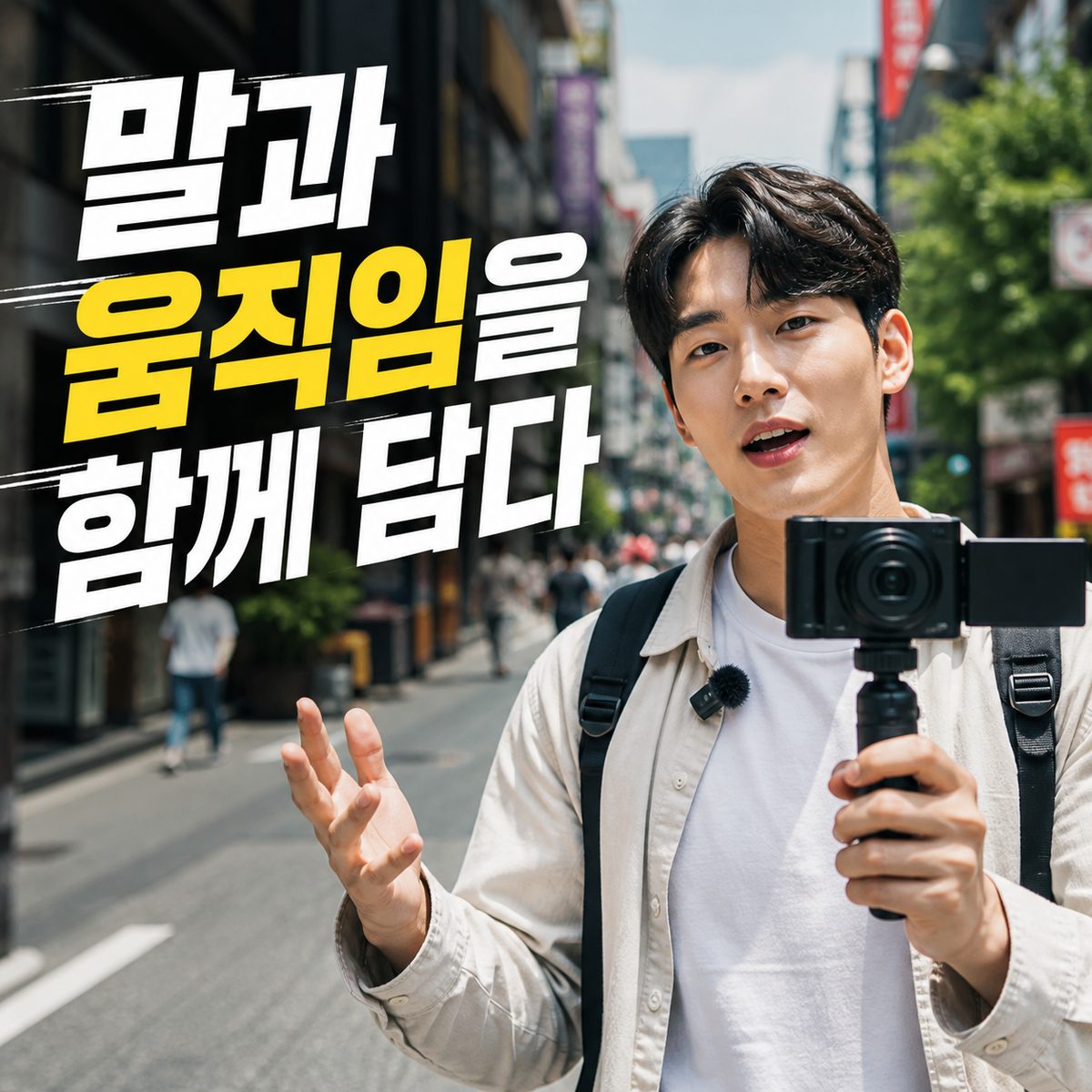 말하는 사람과 움직이는 화면을 함께 놓치지 않는 영상 카메라