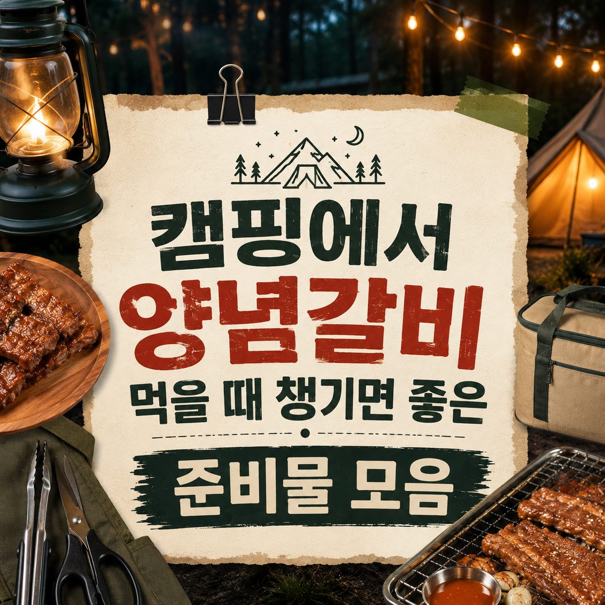 캠핑에서 양념갈비 먹을 때 챙기면 좋은 준비물 모음