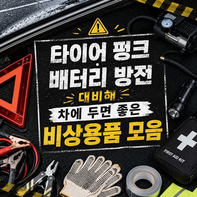 타이어 펑크·배터리 방전 대비해 차에 두면 좋은 비상용품 모음