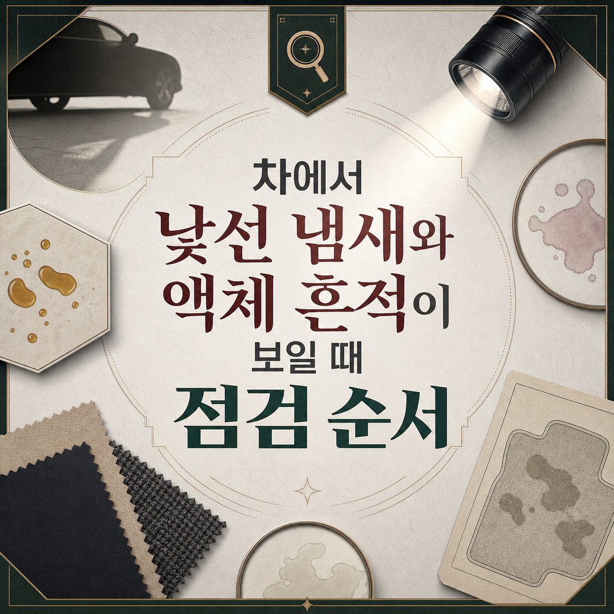 차에서 낯선 냄새와 액체 흔적이 보일 때 점검 순서