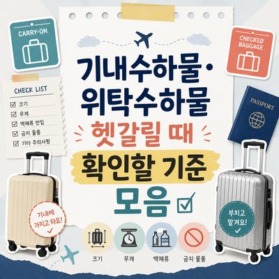 기내수하물·위탁수하물 헷갈릴 때 확인할 기준 모음