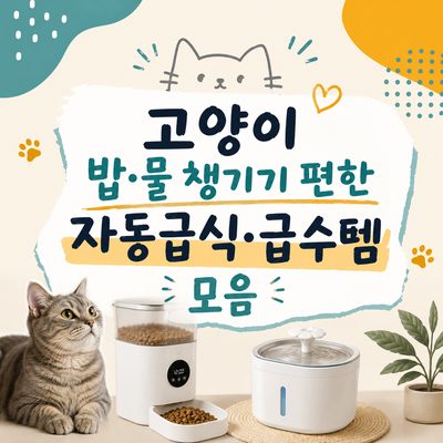 고양이 밥·물 챙기기 편한 자동급식·급수템 모음