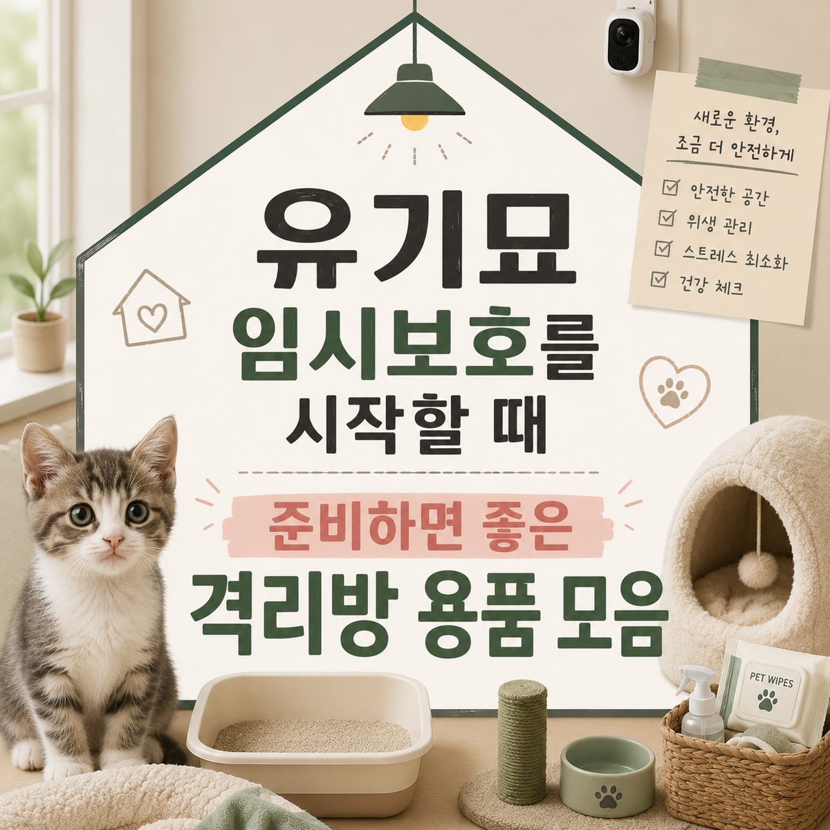 유기묘 임시보호를 시작할 때 준비하면 좋은 격리방 용품 모음
