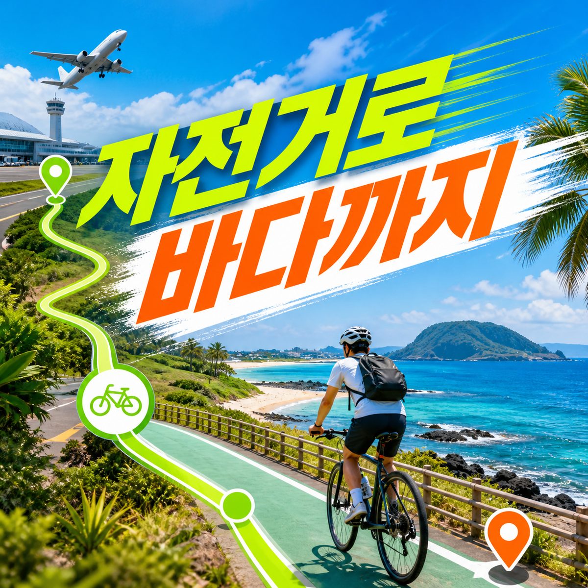 공항에서 자전거를 빌려 바다까지 가는 창이 루트