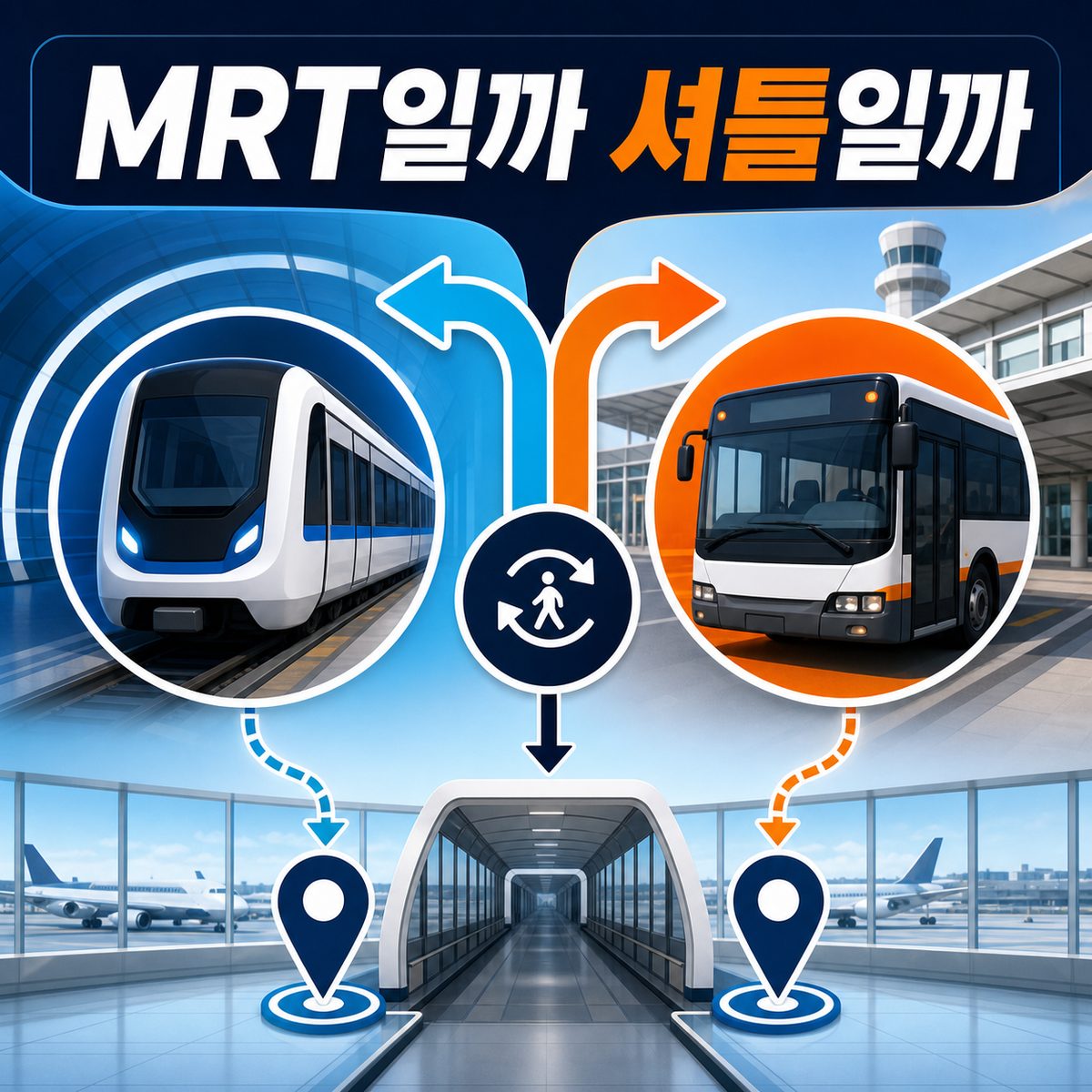 MRT를 탈지 셔틀을 탈지, 창이에서 길을 잃지 않는 법
