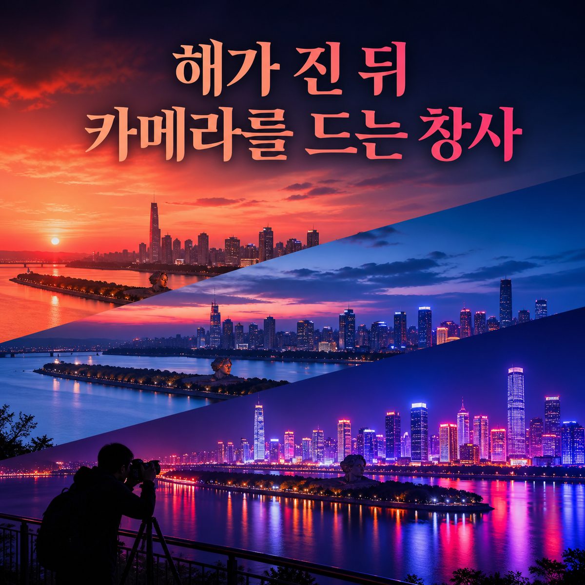 해가 진 뒤 카메라를 들어야 하는 창사