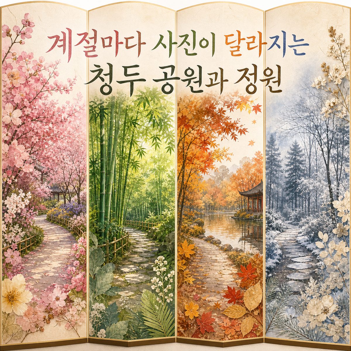 계절마다 사진이 달라지는 청두 공원과 정원