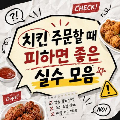 치킨 주문할 때 피하면 좋은 실수 모음
