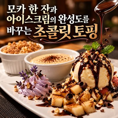 모카 한 잔과 아이스크림의 완성도를 바꾸는 초콜릿 토핑