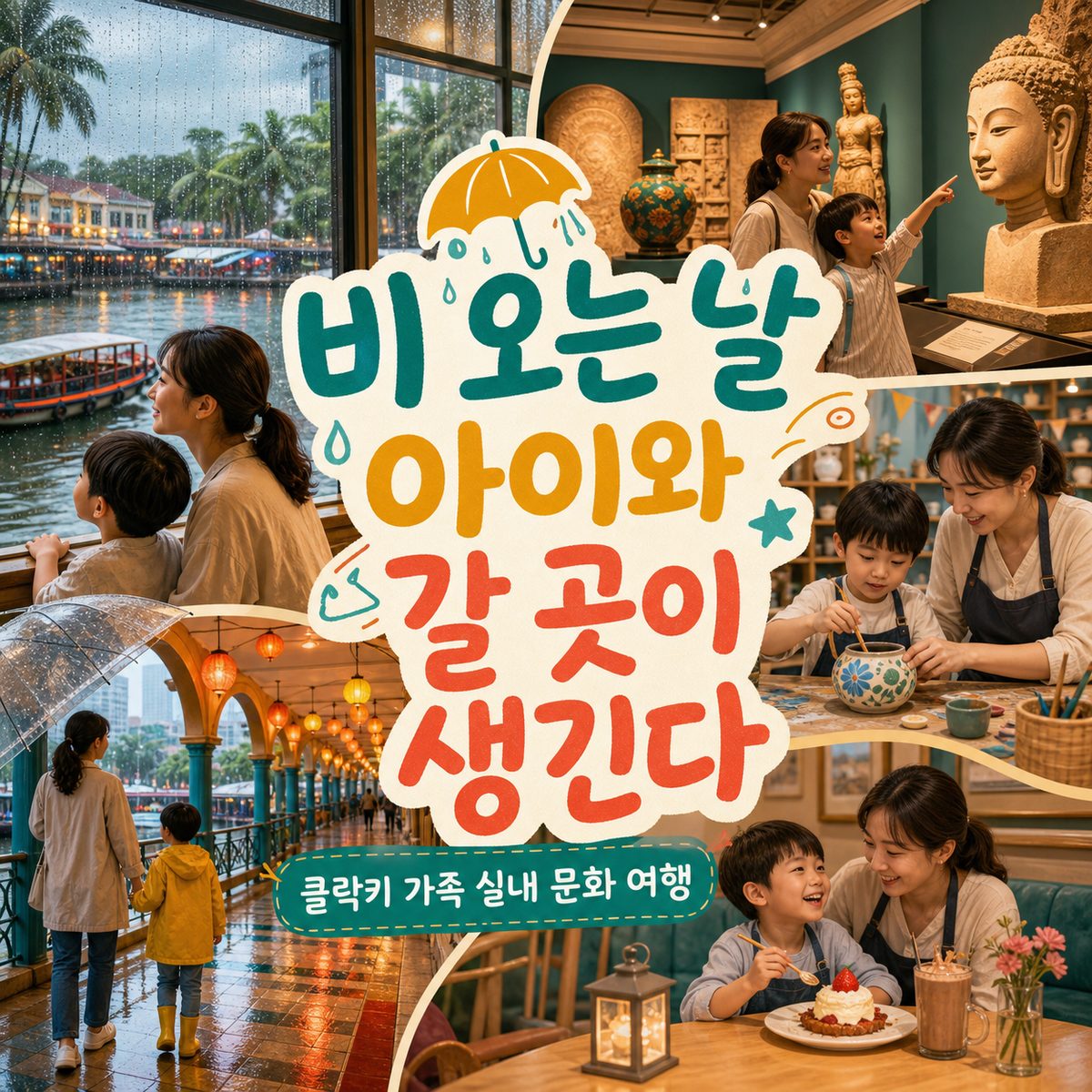 비 오는 클락키에서 아이와 갈 곳이 생긴다
