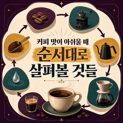 커피 맛이 아쉬울 때 순서대로 살펴볼 것들