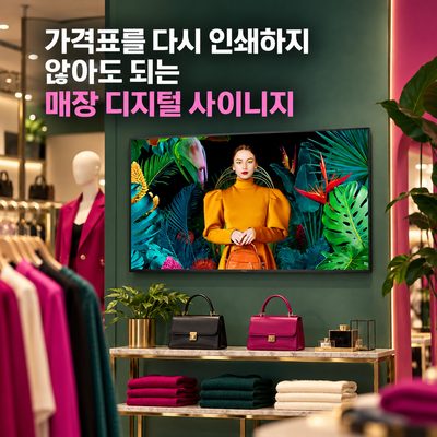 가격표를 다시 인쇄하지 않아도 되는 매장 디지털 사이니지