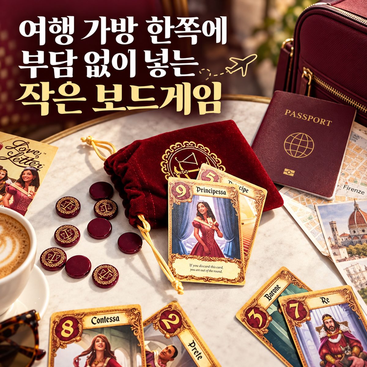 여행 가방 한쪽에 부담 없이 넣는 작은 보드게임