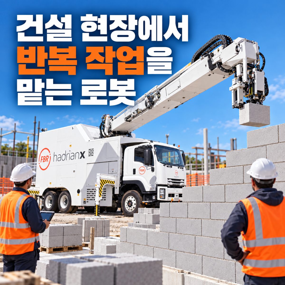 건설 현장에서 반복 작업을 맡는 로봇