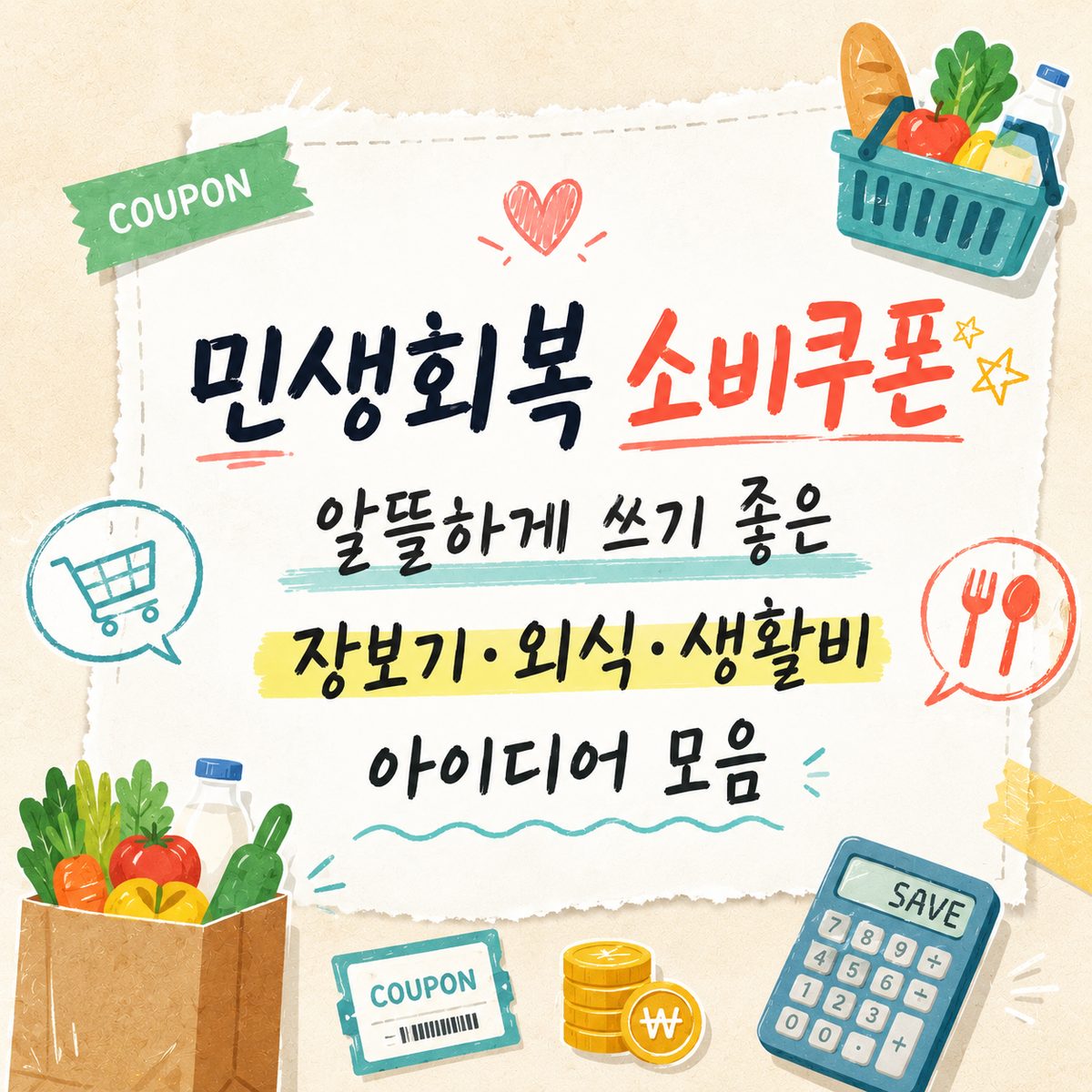 민생회복 소비쿠폰 알뜰하게 쓰기 좋은 장보기·외식·생활비 아이디어 모음