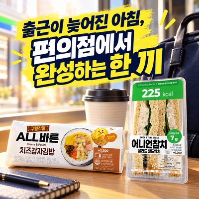 출근이 늦어진 아침, 편의점에서 완성하는 한 끼