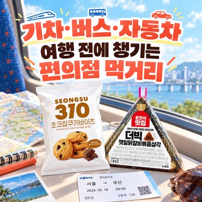 기차·버스·자동차 여행 전에 챙기는 편의점 먹거리