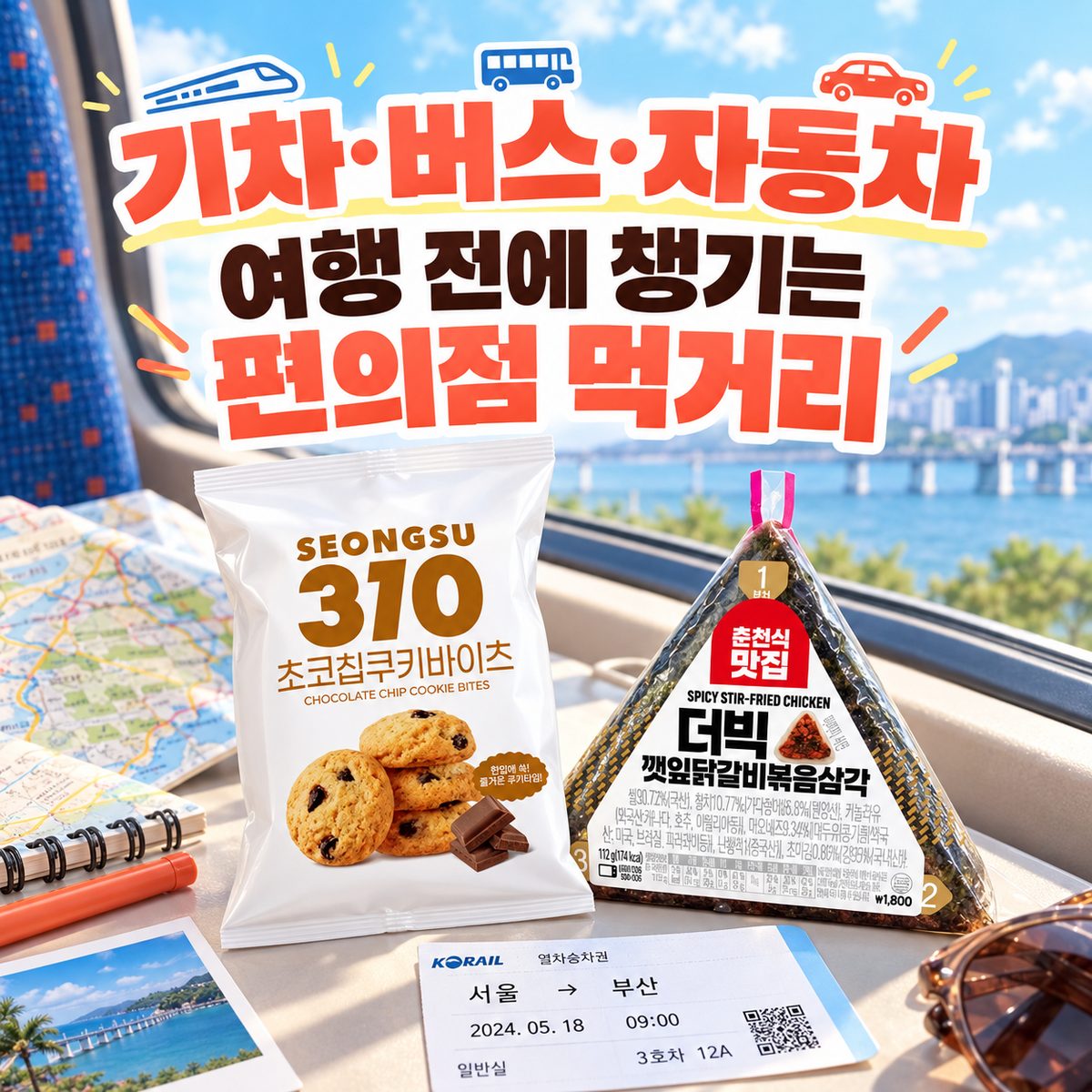 기차·버스·자동차 여행 전에 챙기는 편의점 먹거리